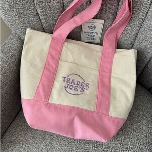Chic Pink and Cream Two-Tone Tote Bag